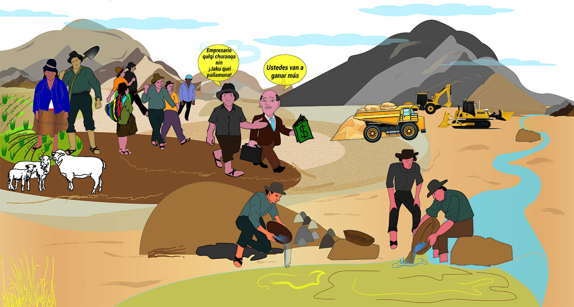 Mineria contaminacion dibujo