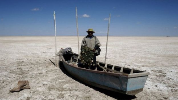 REUTERS.El lago Poopó se secó durante 2015
