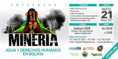 EVENTO:  MINERÍA, AGUA Y DERECHOS HUMANOS EN BOLIVIA