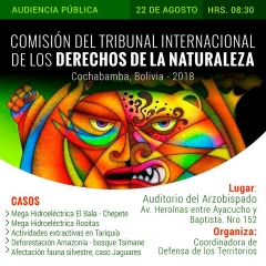Audiencia Pública: Comisión del Tribunal Internacional de los Derechos de la Naturaleza, Cochabamba, Bolivia - 2018